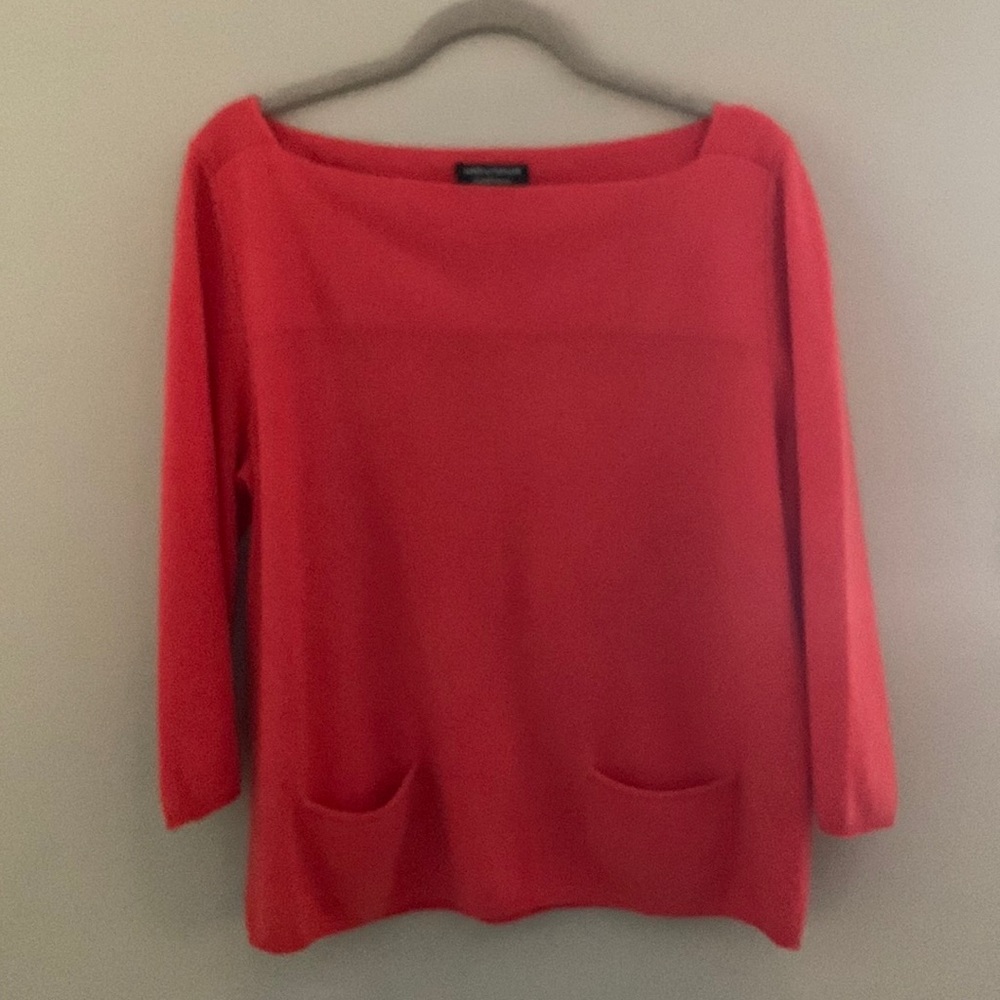 Coral colored Cashmere sweater. Brand: Lord & Taylor. Size: XL